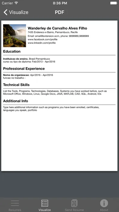 Capturas de pantalla de Curriculum Manager
