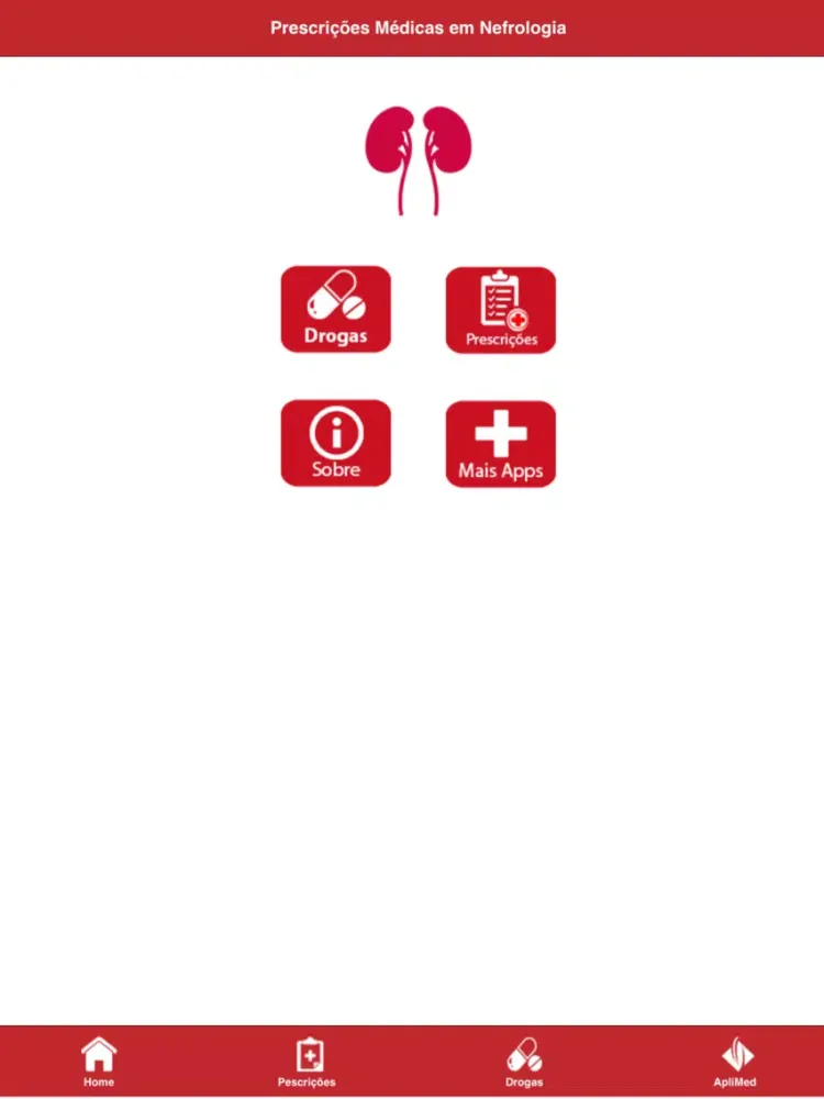 Tangkapan layar Prescrições Médicas Nefrologia iPad 