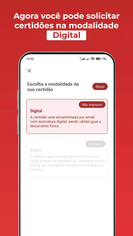 Capturas de tela do Cartório Donini