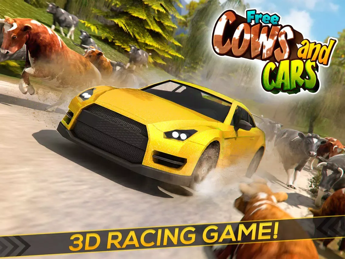Скриншоты Cows & Cars | Extreme Funny Car Driving Game For Free iPad 