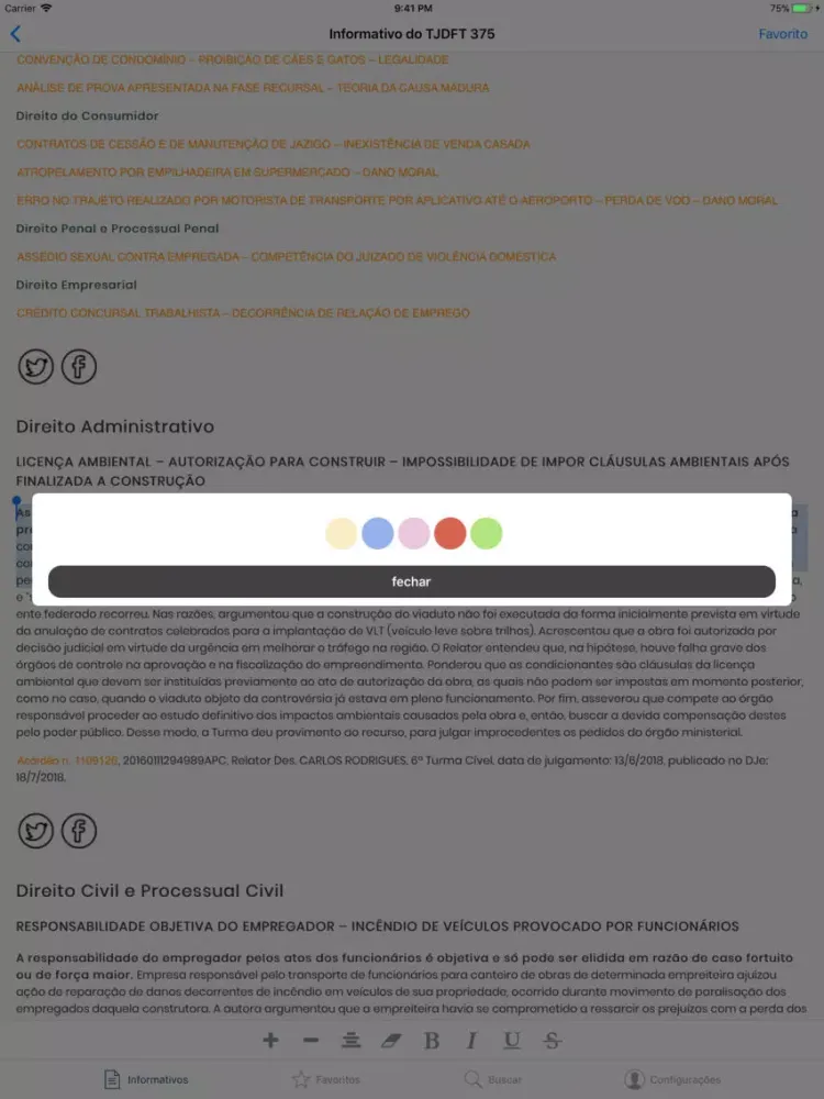 Informativos do TJDFT iPad  स्क्रीनशॉट