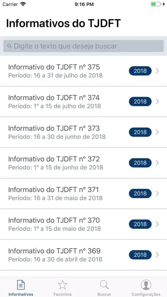 Informativos do TJDFT स्क्रीनशॉट