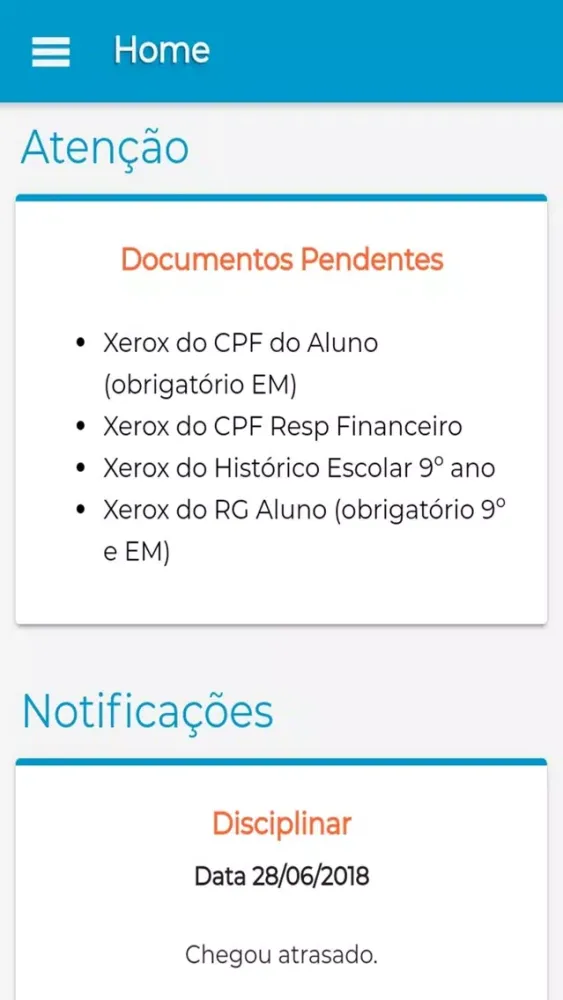 Captures d'écran de Minha Escola App