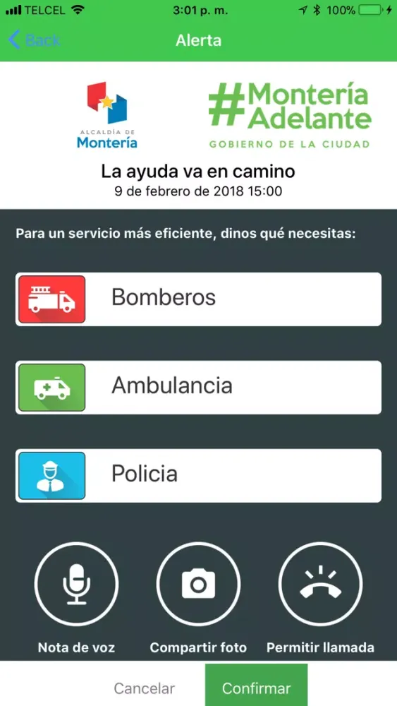 Ảnh chụp màn hình của SOS Montería