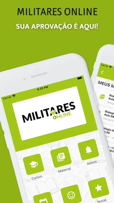 Capturas de tela do Militares Online