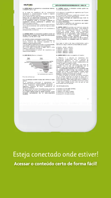 Capturas de tela do Militares Online
