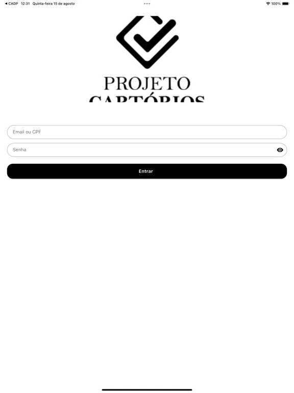 Zrzuty ekranu Projeto Cartórios iPad 