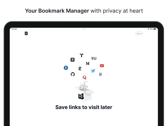 Ảnh chụp màn hình của Brace.to - Bookmark Manager iPad 