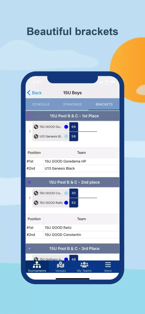 Tangkapan skrin Bracket Team