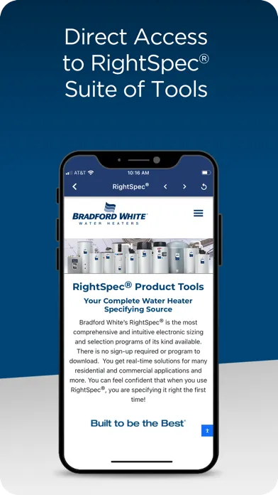 Captures d'écran de Bradford White FOR THE PRO®