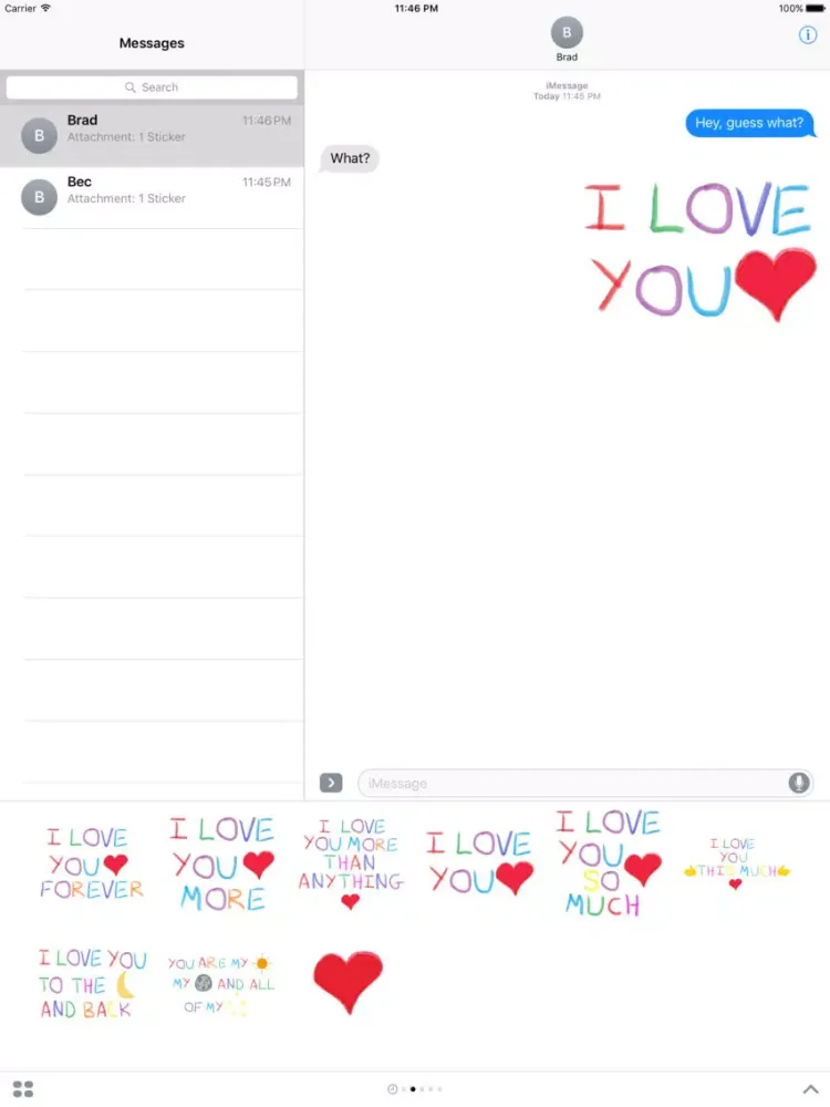 I Love U iPad Screenshots