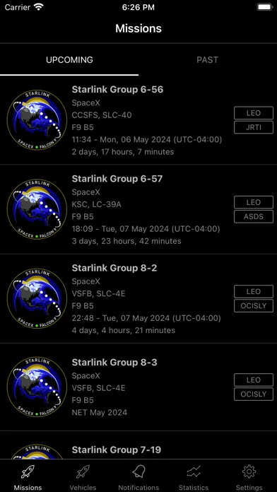 Скриншоты SpaceXNow - A SpaceX fan app