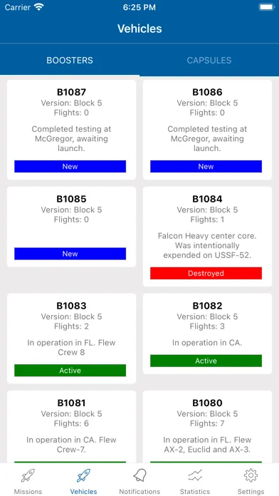 Скриншоты SpaceXNow - A SpaceX fan app