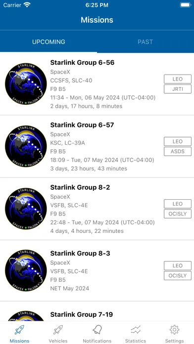 Скриншоты SpaceXNow - A SpaceX fan app