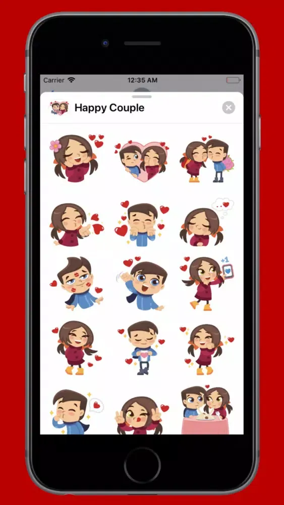 ภาพหน้าจอของ Happy Couple Valentine Sticker