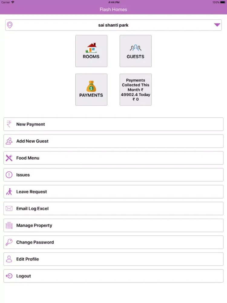 Flash Homes -PG/Hostel Manager iPad  Screenshots