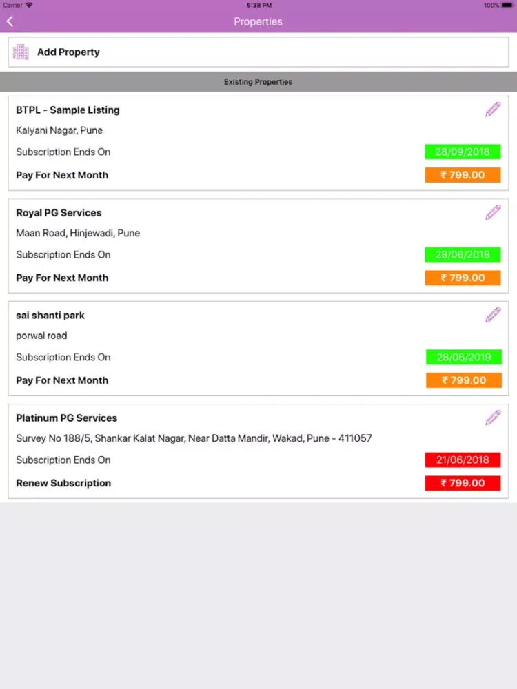 Flash Homes -PG/Hostel Manager iPad  Screenshots