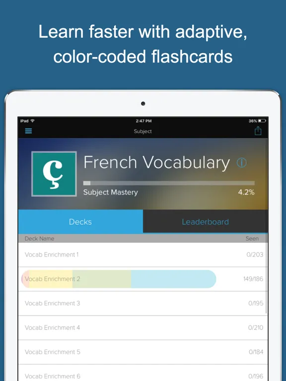 Learn French Vocab! iPad  Screenshots