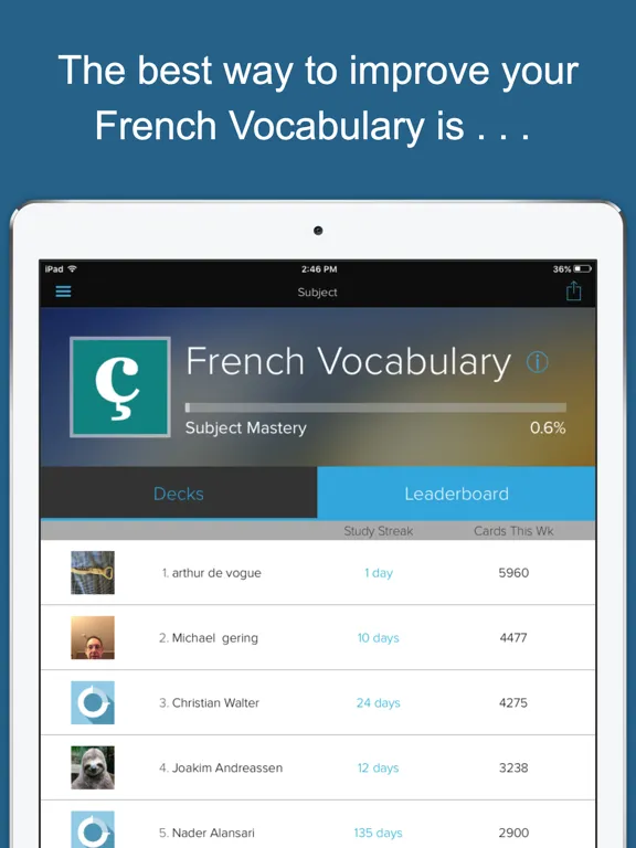 Learn French Vocab! iPad  Screenshots