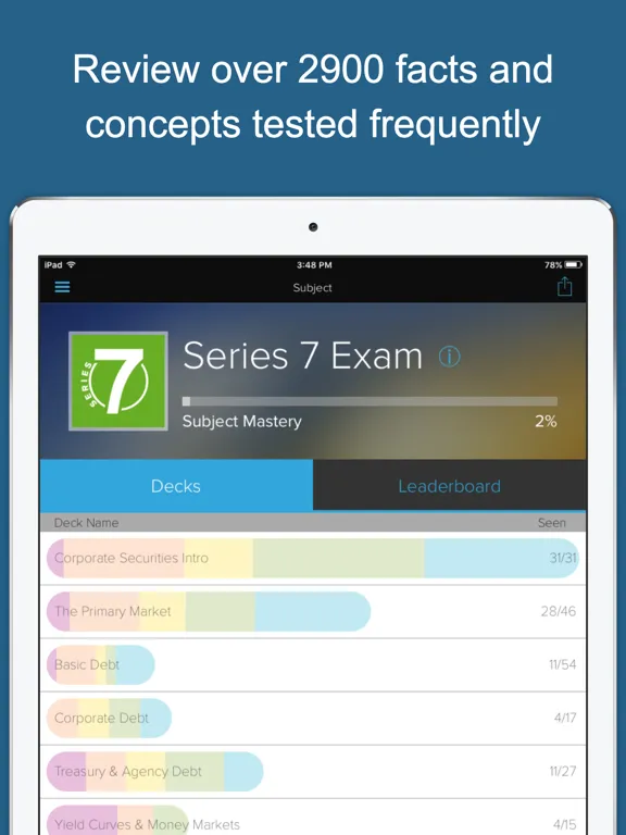 Series 7 Exam Prep Genius iPad  Screenshots