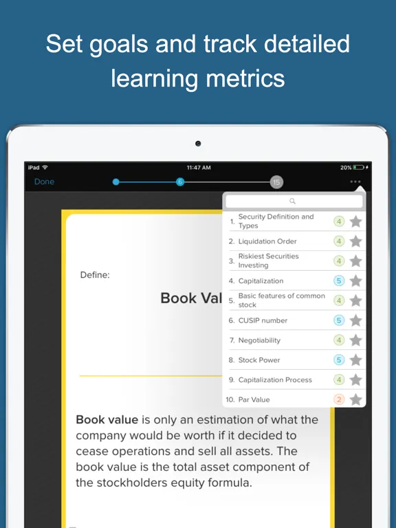 Series 7 Exam Prep Genius iPad  Screenshots