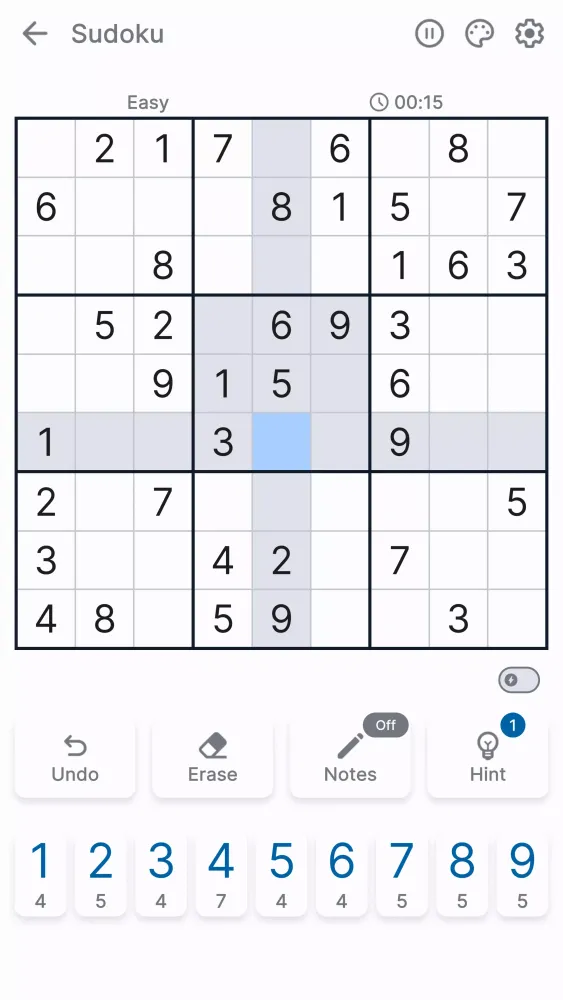 Tangkapan layar Sudoku