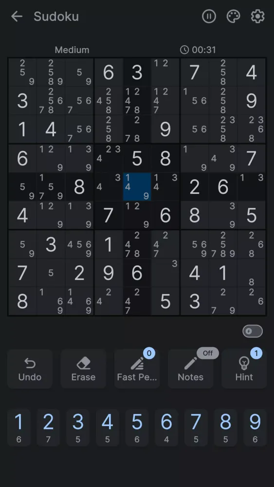 Tangkapan layar Sudoku
