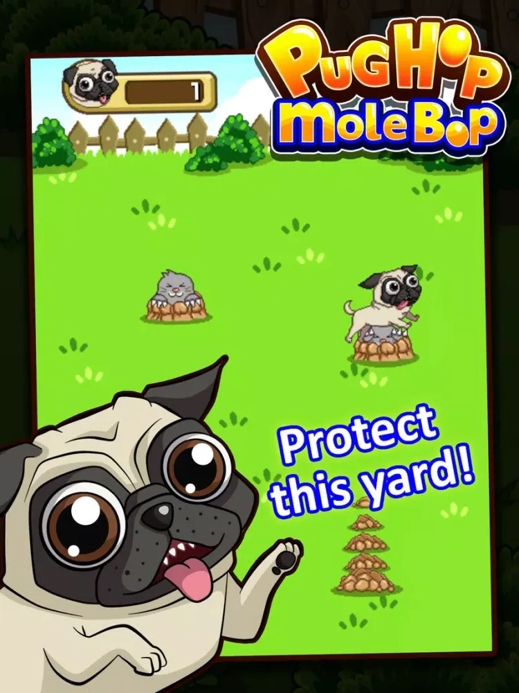 Pug Hop Mole Bop iPad 应用截图