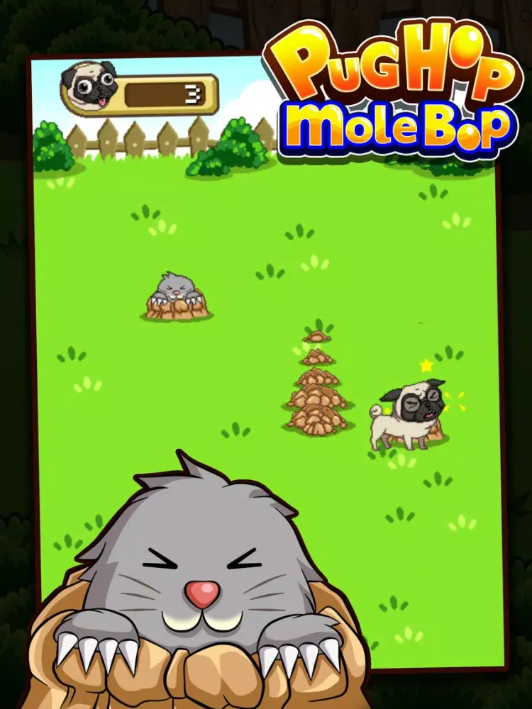 Pug Hop Mole Bop iPad 应用截图