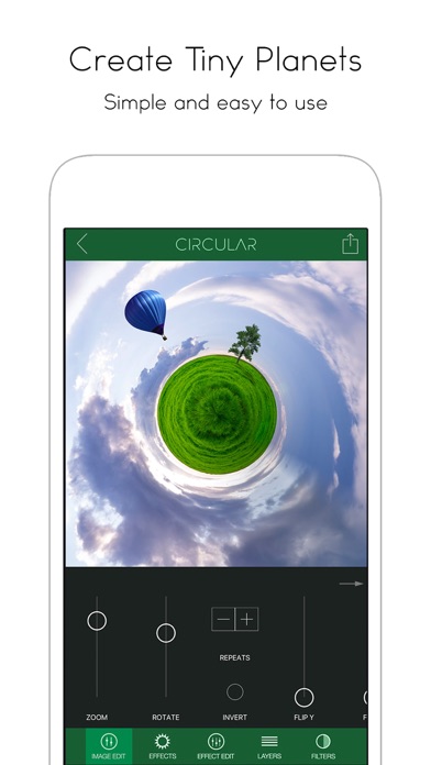 Capturas de tela do Circular Tiny Planet Editor