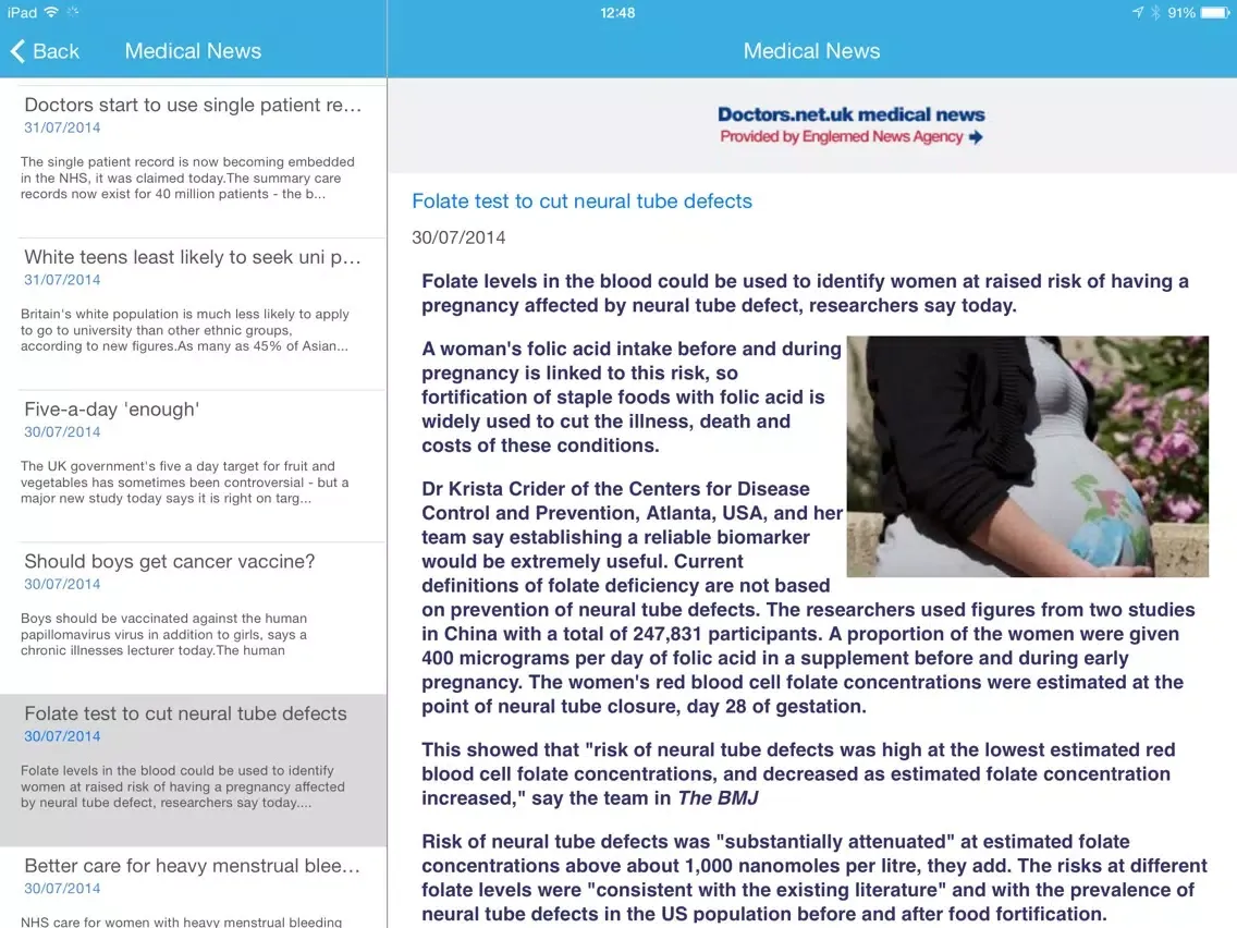 Medical news iPad  Screenshots