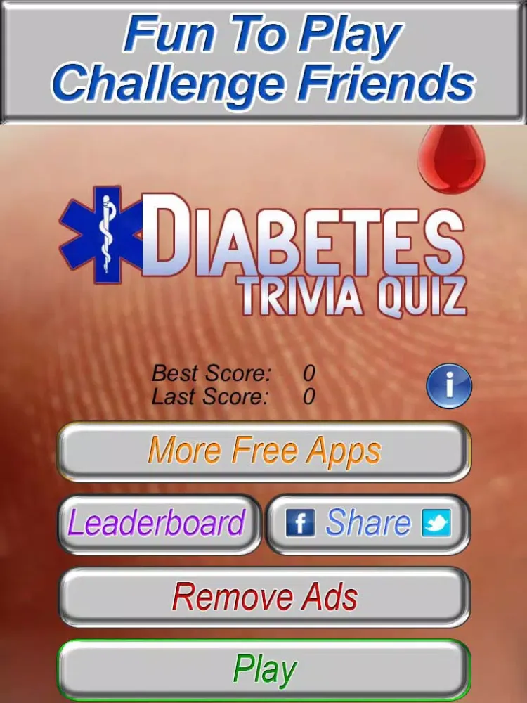 Ảnh chụp màn hình của Diabetes Trivia Quiz - The Fun Medical Game For Healthy Diabetics iPad 