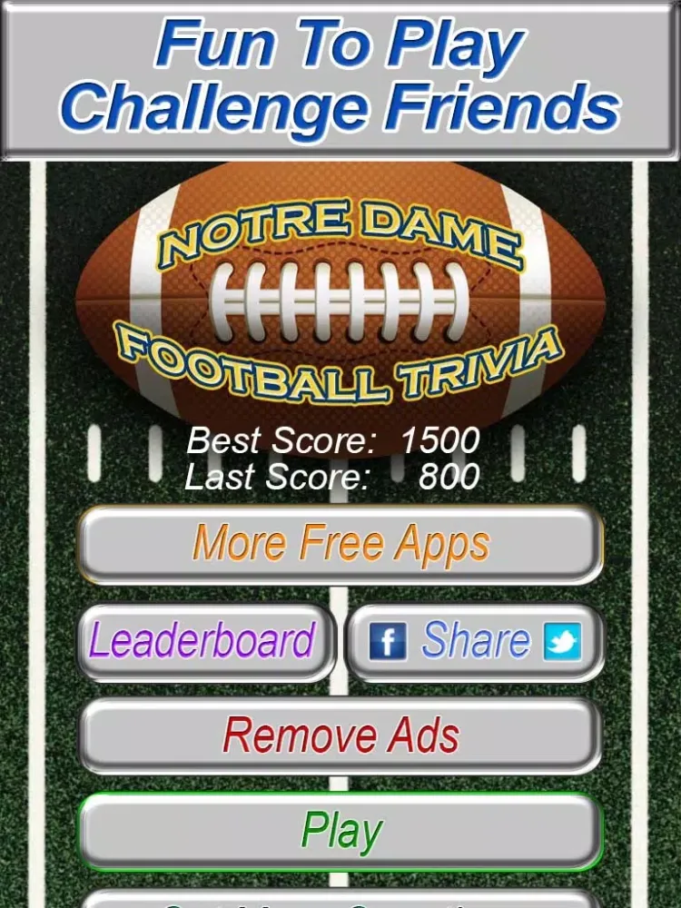 Screenshot di Notre Dame Football Trivia Quiz - Indiana Fighting Irish Intercollegiate Athletics Game iPad 