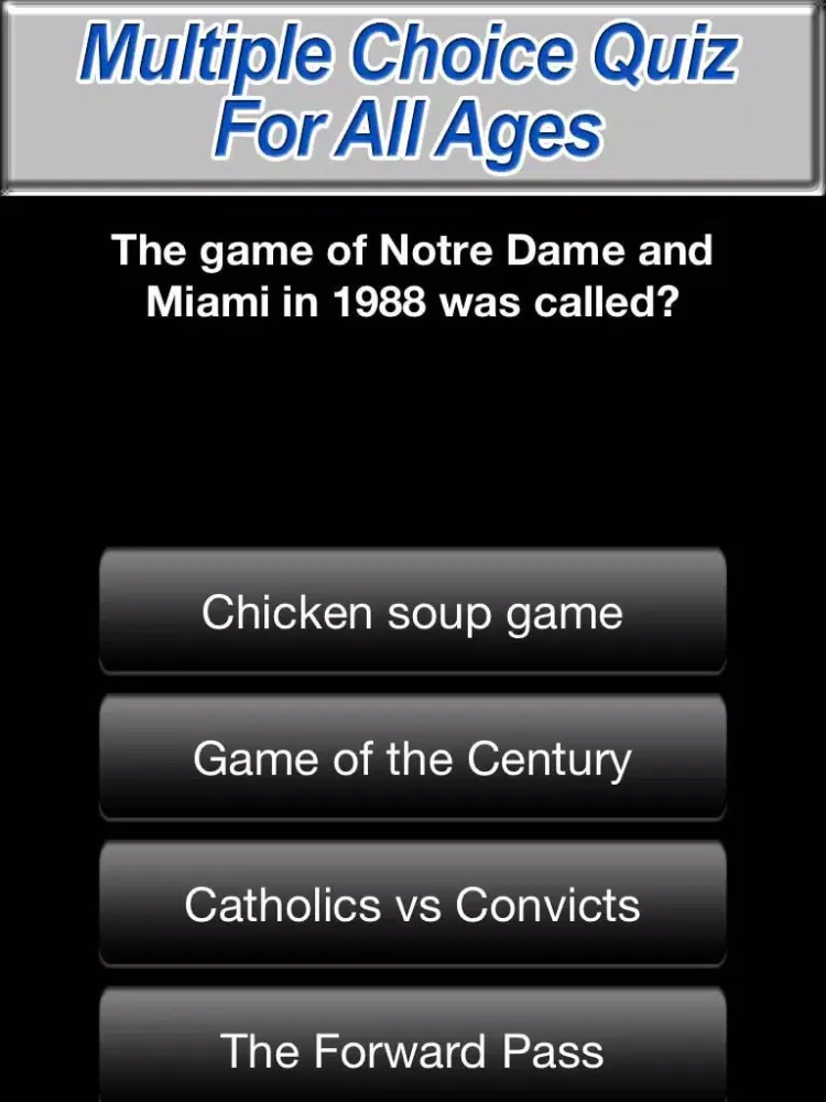 Screenshot di Notre Dame Football Trivia Quiz - Indiana Fighting Irish Intercollegiate Athletics Game iPad 