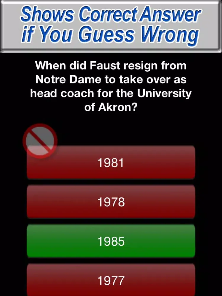 Screenshot di Notre Dame Football Trivia Quiz - Indiana Fighting Irish Intercollegiate Athletics Game iPad 