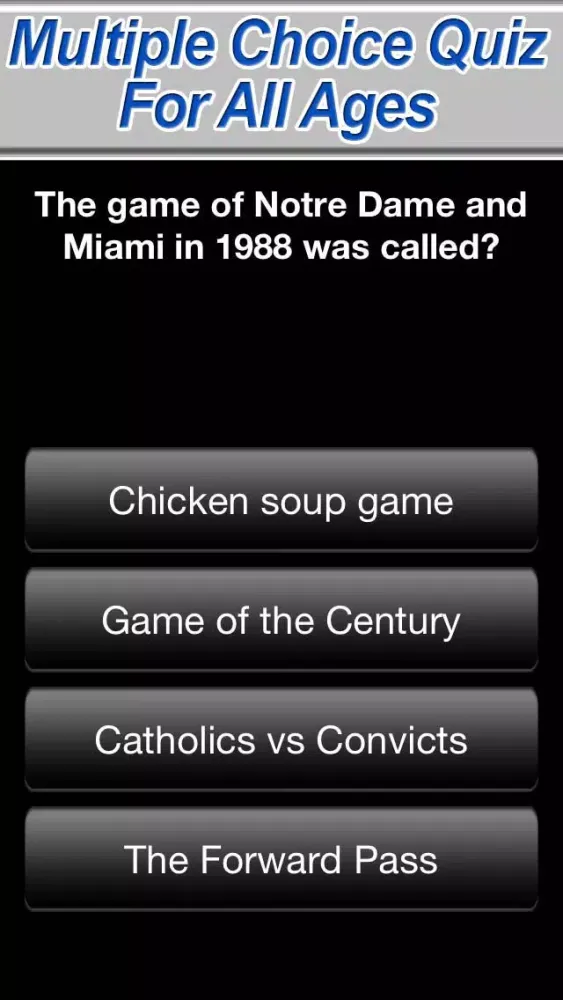 Screenshot di Notre Dame Football Trivia Quiz - Indiana Fighting Irish Intercollegiate Athletics Game