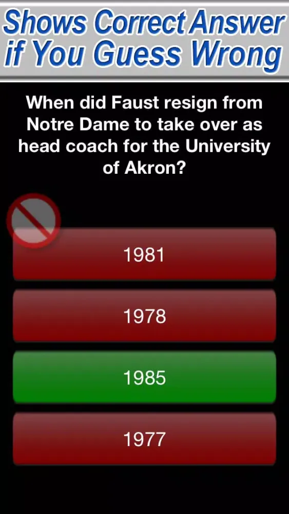 Screenshot di Notre Dame Football Trivia Quiz - Indiana Fighting Irish Intercollegiate Athletics Game
