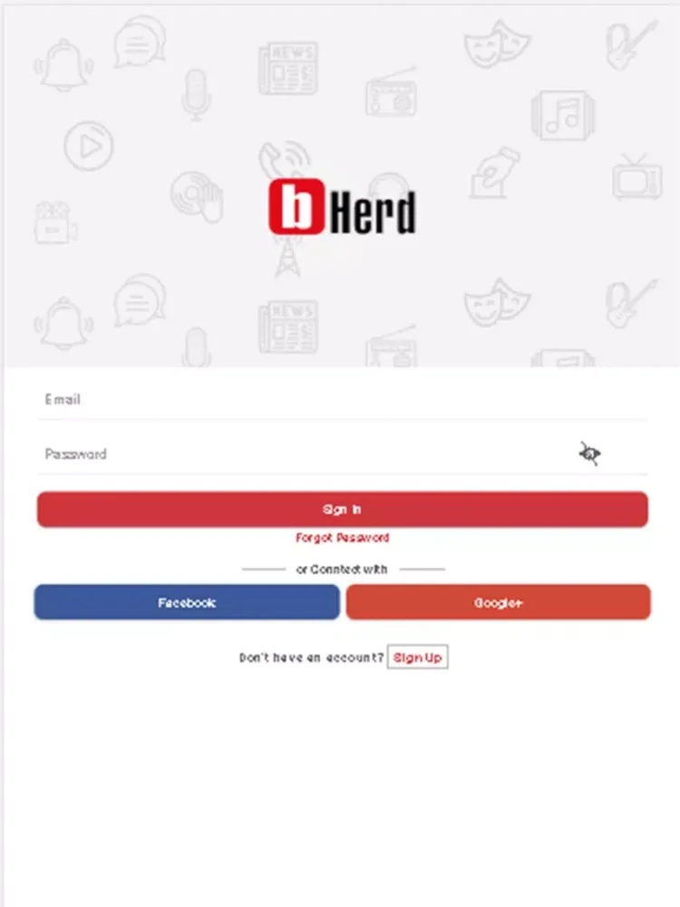 Tangkapan layar bHerd Ultimate Media Platform iPad 