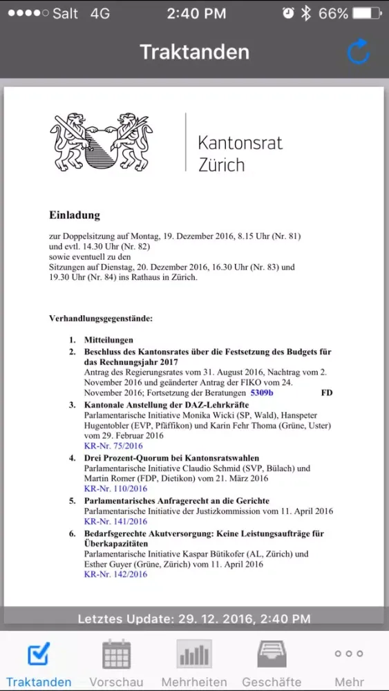 Скриншоты Kantonsrat Zürich