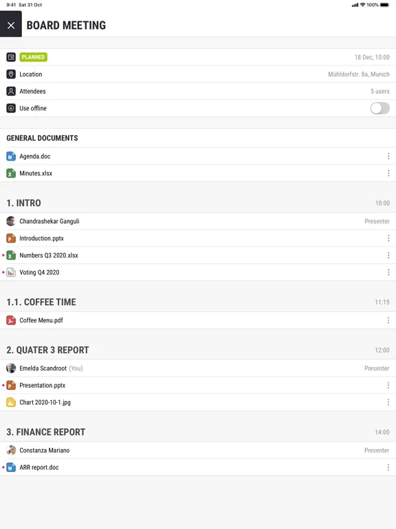 Brainloop MeetingSuite iPad  Screenshots