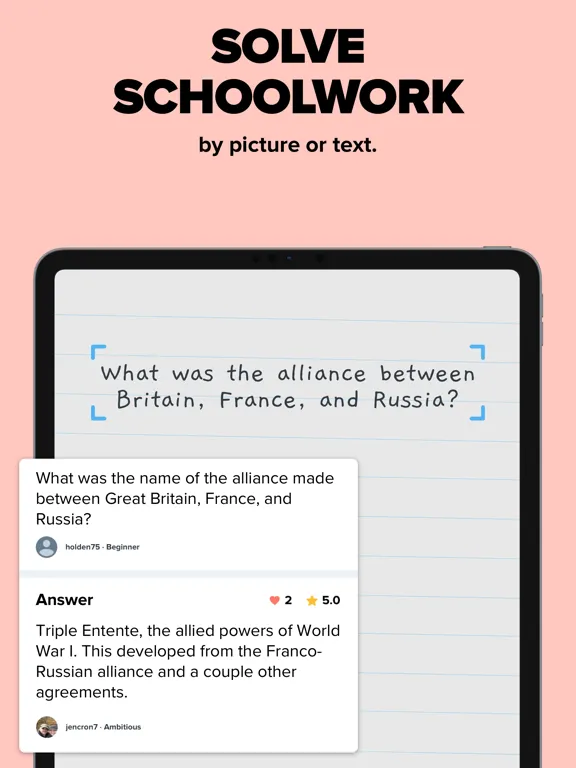 Tangkapan skrin Brainly: AI Homework Helper iPad 