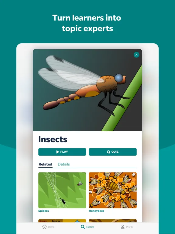 Capturas de tela do BrainPOP iPad 