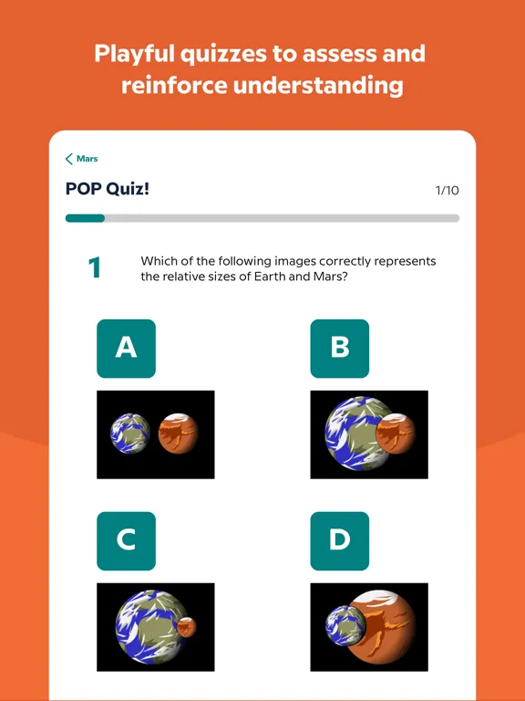Capturas de tela do BrainPOP iPad 