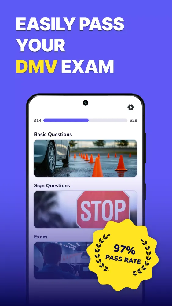 Capturas de tela do DMV Practice Driving Test App