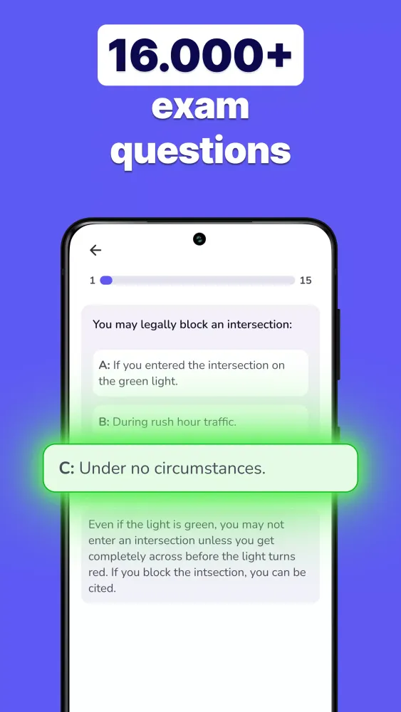 Capturas de tela do DMV Practice Driving Test App