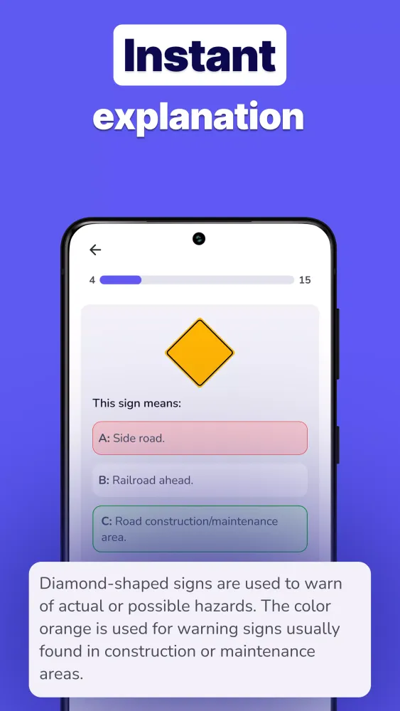 Capturas de tela do DMV Practice Driving Test App