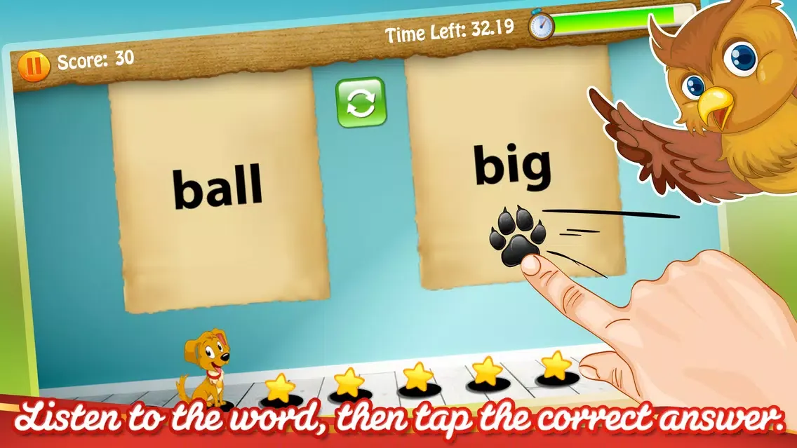 تصاویر Sight Words Puppy Dash: Vocabulary & Dolch Words Reading & Spelling Game