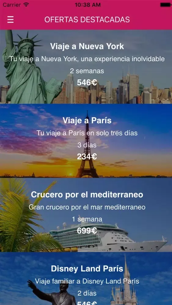Zrzuty ekranu Viajes Doble J App