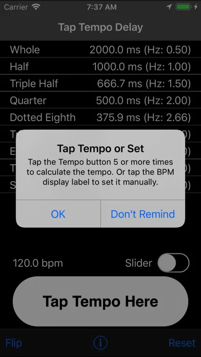 Capturas de pantalla de Tap Delay & Tempo Calculator