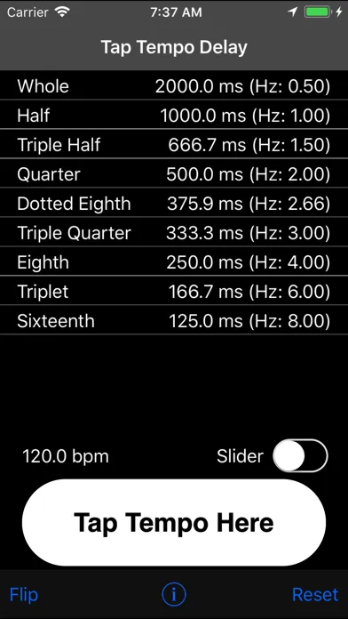Capturas de pantalla de Tap Delay & Tempo Calculator